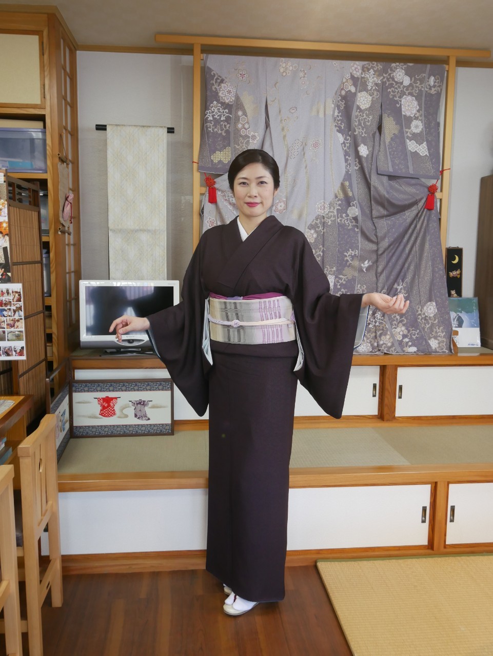 帯締め 貴久樹？ 着物 和装小物 （銀座【K-8821】貴久樹製 刺繍 野蚕糸  