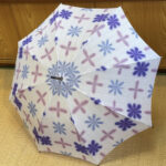 雪花絞り傘/白地青紫