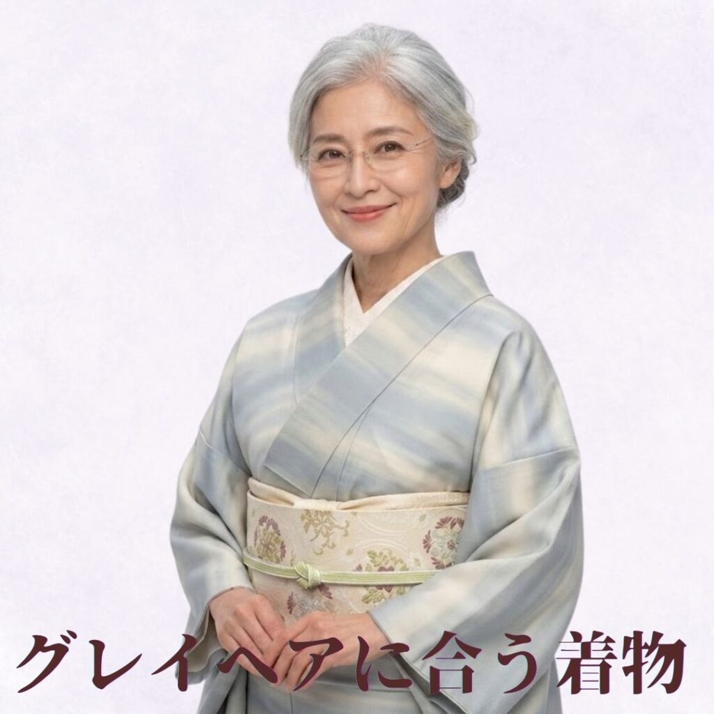 グレイヘアに合う着物ご提案
色の調和で考えてみました