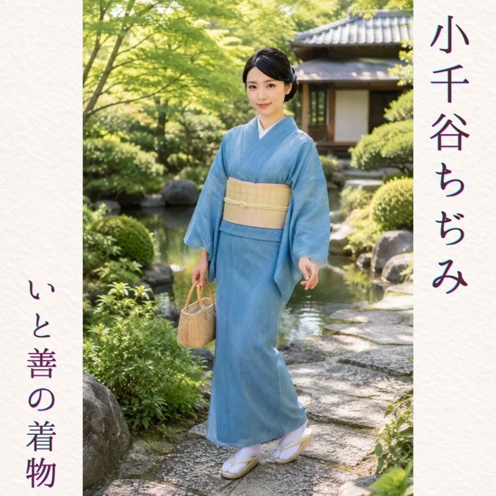 小千谷ちぢみコーディネート　夏の着物
