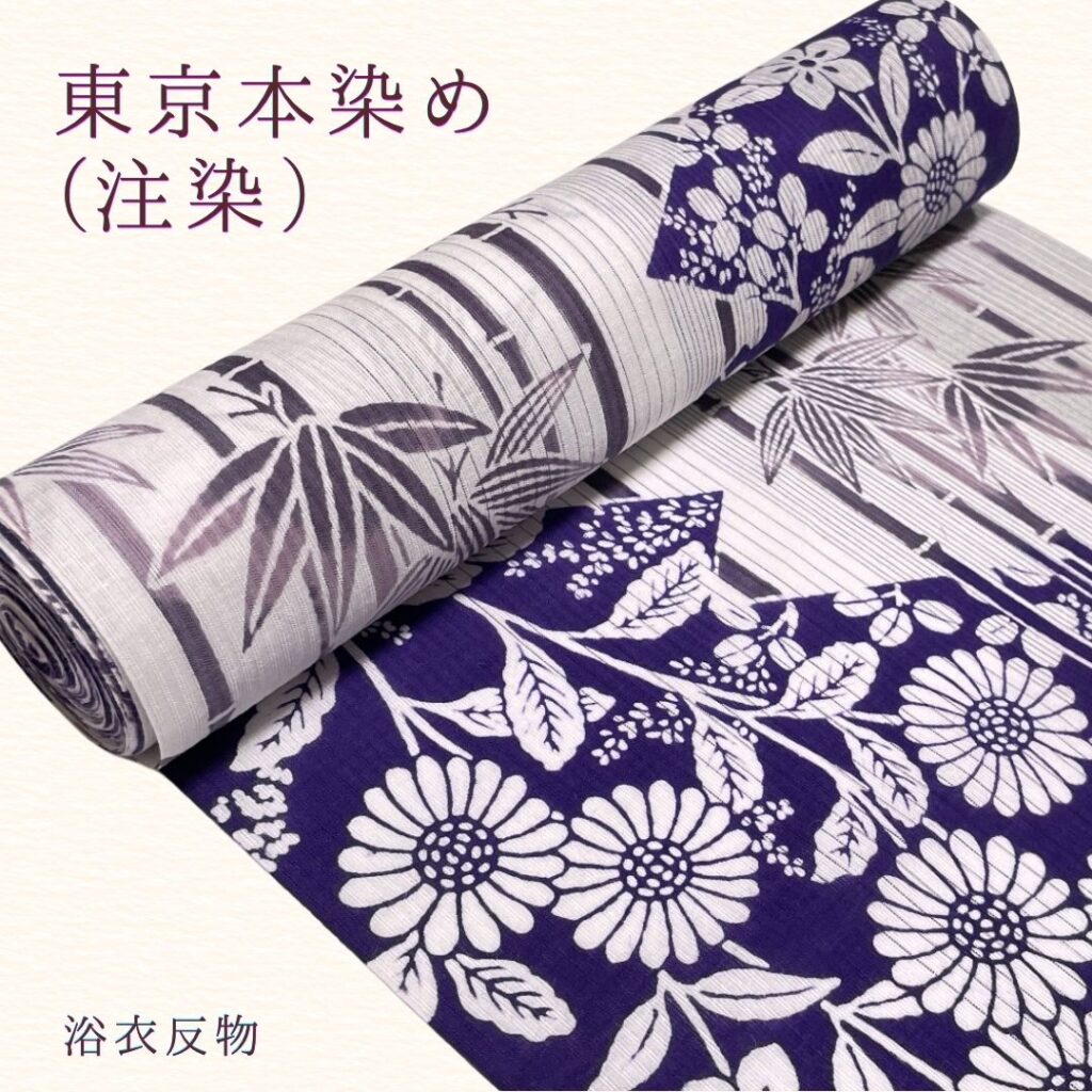 浴衣反物「優華壇」　注染（手染め）
