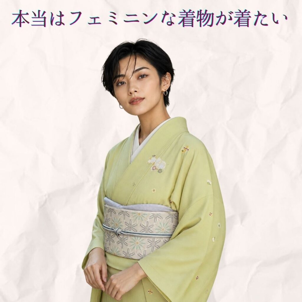 クールタイプ（マニッシュ）だけどフェミニンな着物が着たい