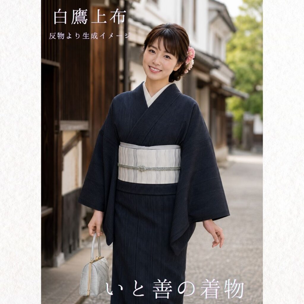 白鷹お召（夏の絹着物）コーディネート